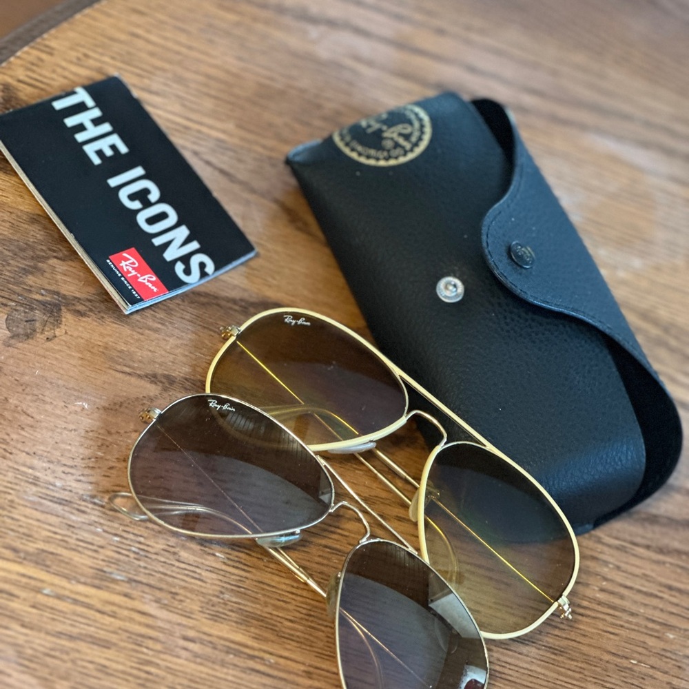 Ray-Ban Black Case with Gold Logo
